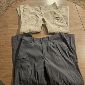Eddie Bauer Men's Hiking Pants in Gray and Tan